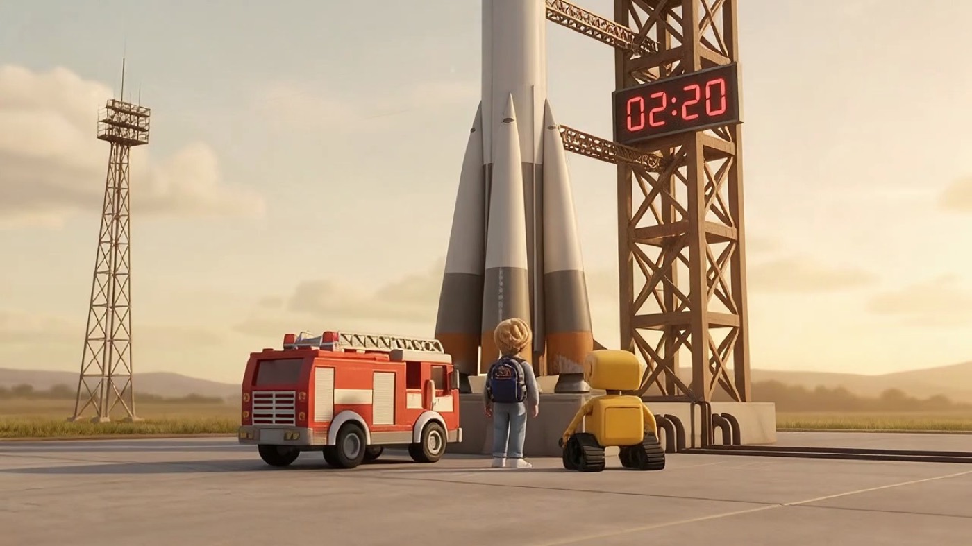The launch pad, wide.